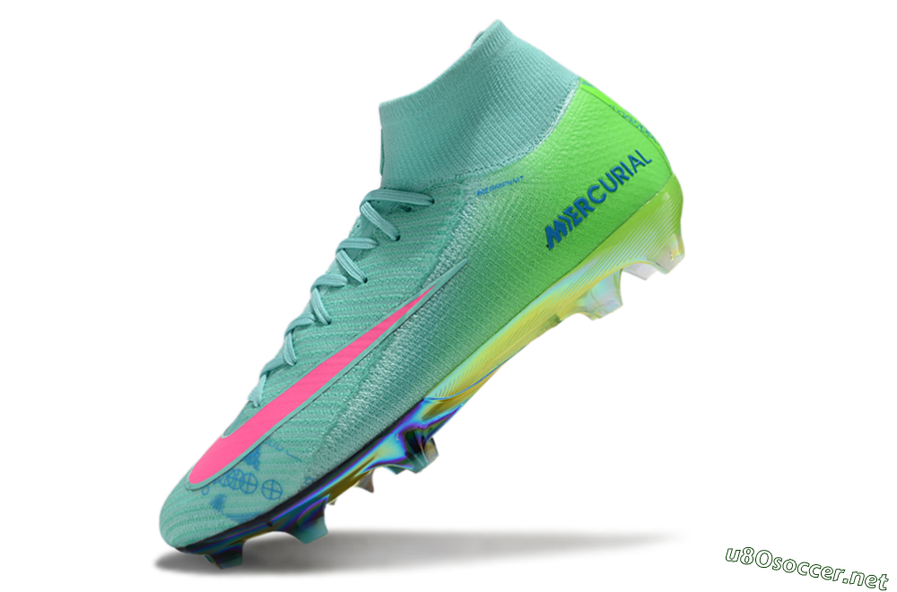 Men's Nike Air Zoom Mercurial Superfly 10 Elite FG Football Boots - Jade/Pink/Blue 6