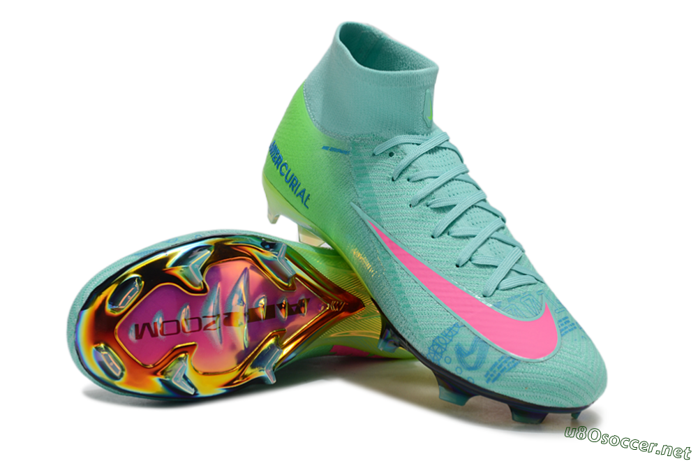 Men's Nike Air Zoom Mercurial Superfly 10 Elite FG Football Boots - Jade/Pink/Blue 4