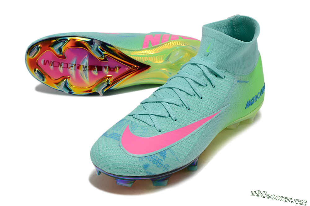 Men's Nike Air Zoom Mercurial Superfly 10 Elite FG Football Boots - Jade/Pink/Blue 3