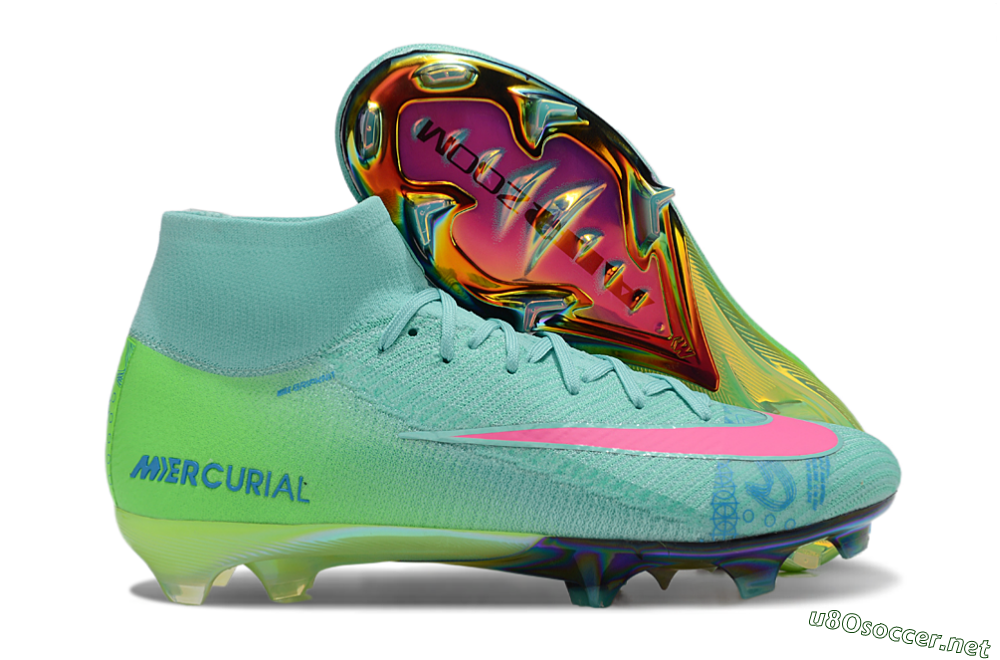Men's Nike Air Zoom Mercurial Superfly 10 Elite FG Football Boots - Jade/Pink/Blue 2