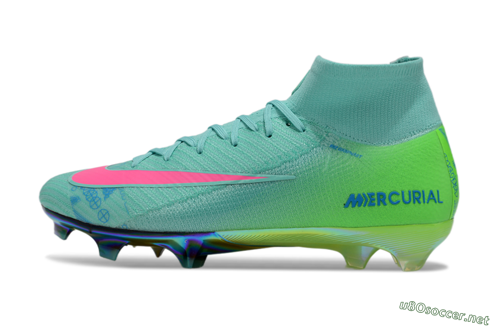 Men's Nike Air Zoom Mercurial Superfly 10 Elite FG Football Boots - Jade/Pink/Blue 0