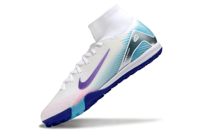 Unisex Nike Air Zoom Mercurial Superfly 10 Elite TF Football Shoes - White/Purple/Blue