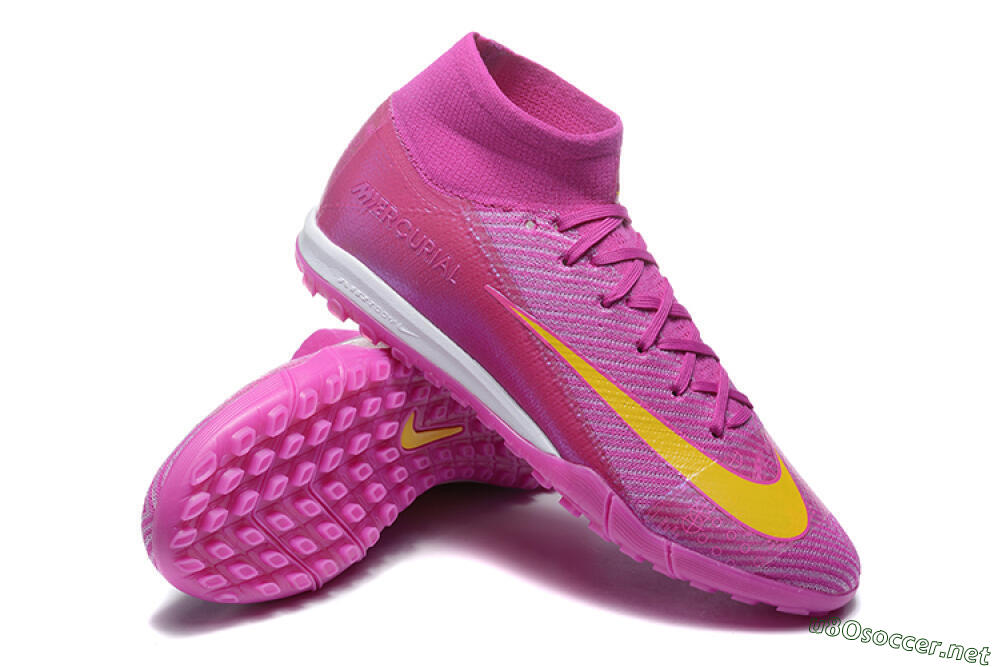 Men's Nike Air Zoom Mercurial Superfly 10 Elite TF Football Shoes - PurpleYellow/White 4