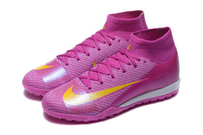 Men's Nike Air Zoom Mercurial Superfly 10 Elite TF Football Shoes - PurpleYellow/White