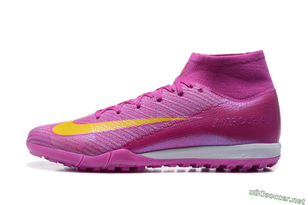 Men's Nike Air Zoom Mercurial Superfly 10 Elite TF Football Shoes - PurpleYellow/White 0