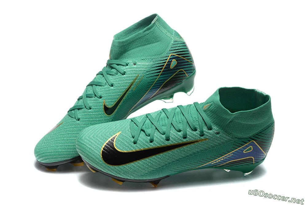 Men's Nike Air Zoom Mercurial Superfly 10 Elite FG Football Boots - Green/Gold/White 6
