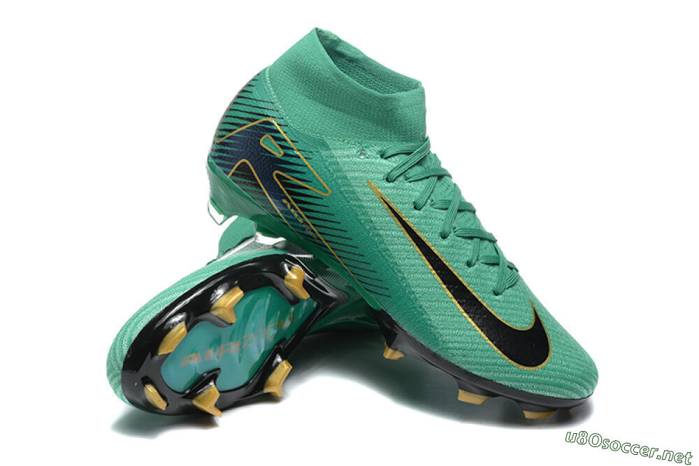 Men's Nike Air Zoom Mercurial Superfly 10 Elite FG Football Boots - Green/Gold/White 4