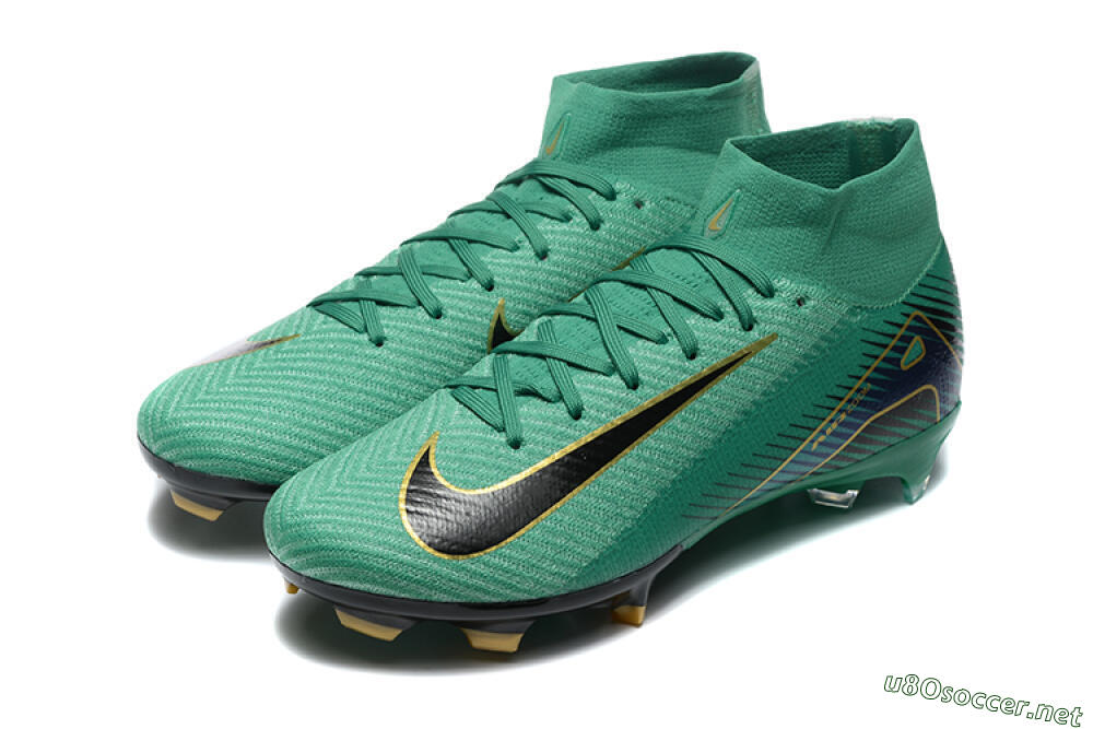 Men's Nike Air Zoom Mercurial Superfly 10 Elite FG Football Boots - Green/Gold/White 5