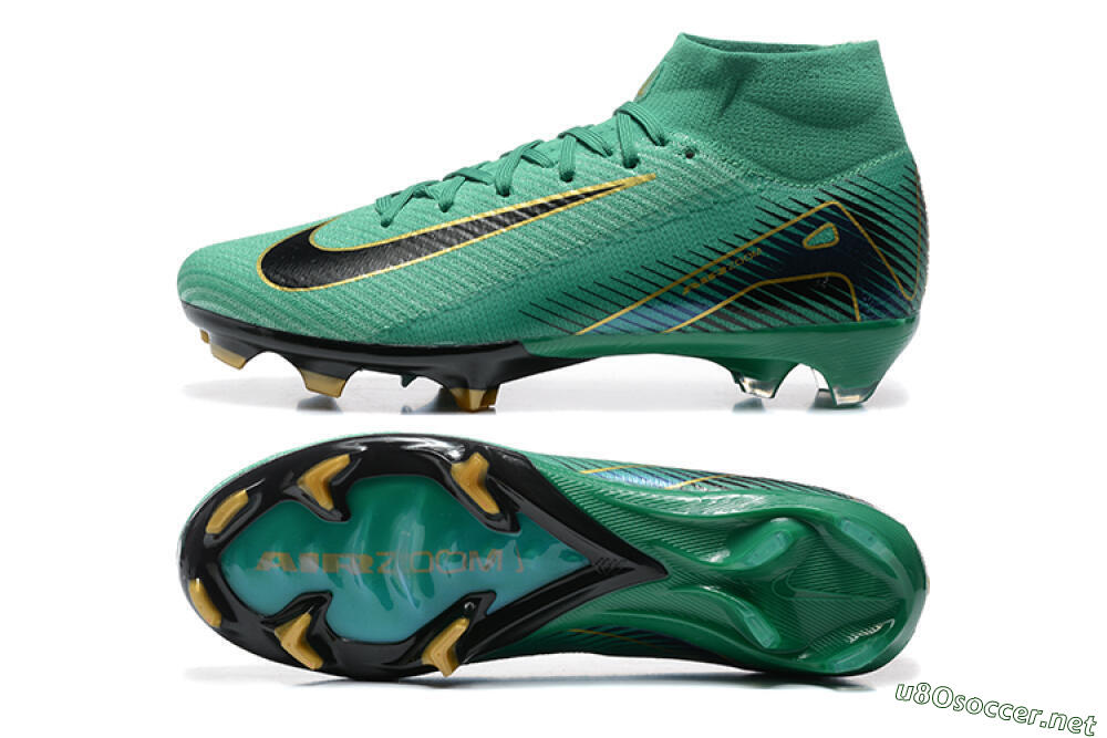 Men's Nike Air Zoom Mercurial Superfly 10 Elite FG Football Boots - Green/Gold/White 1
