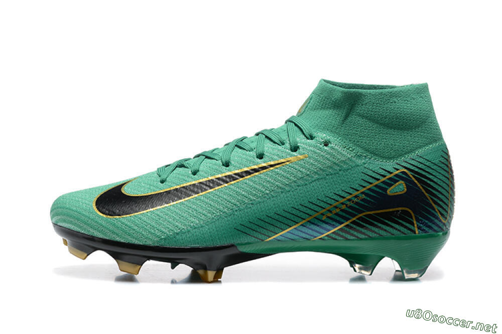 Men's Nike Air Zoom Mercurial Superfly 10 Elite FG Football Boots - Green/Gold/White 0