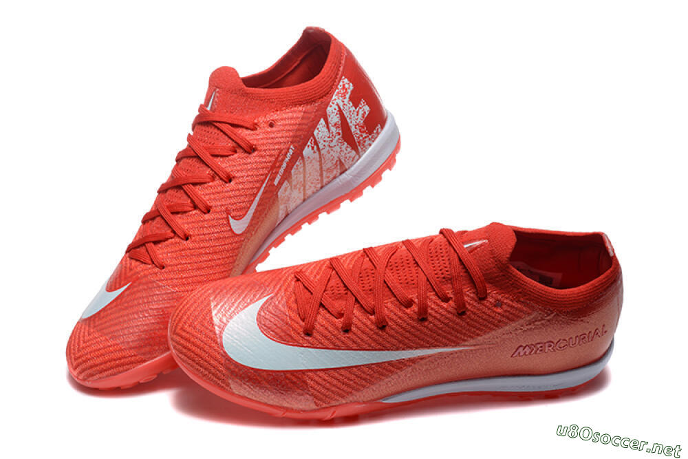 Men's Nike Air Zoom Mercurial Vapor 16 Elite TF Football Shoes - Red/White 6