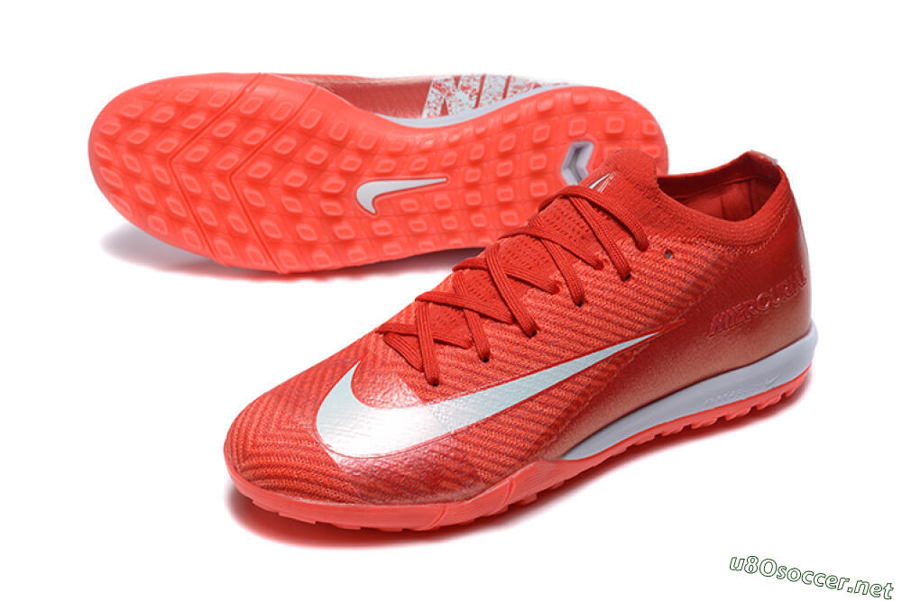 Men's Nike Air Zoom Mercurial Vapor 16 Elite TF Football Shoes - Red/White 3