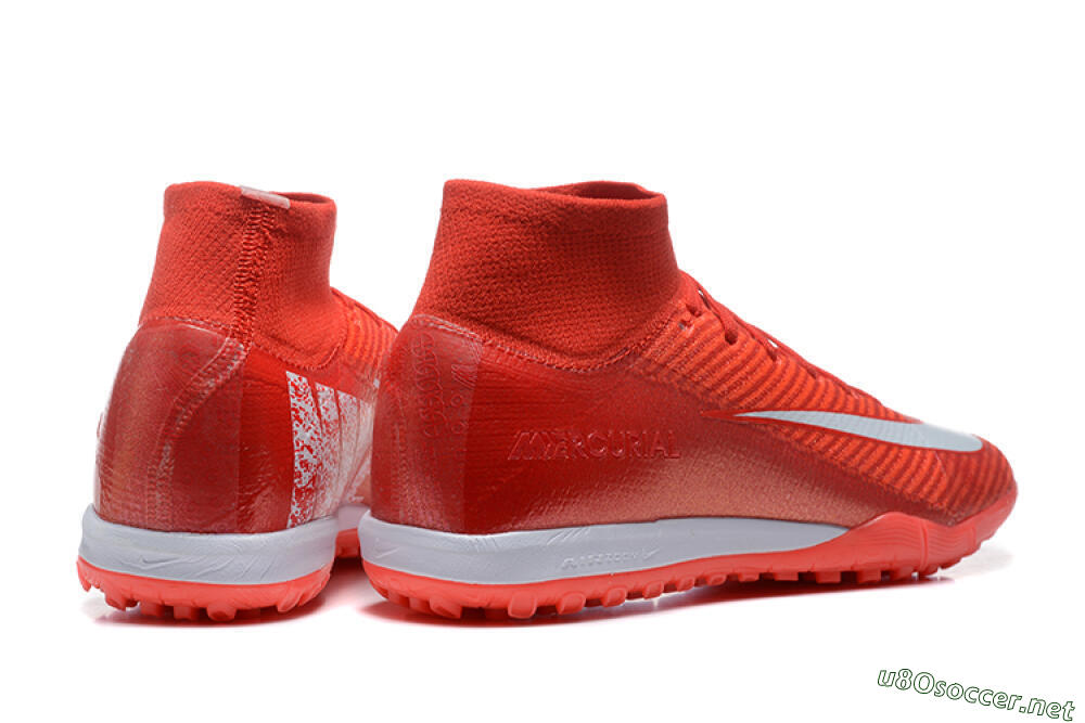 Men's Nike Air Zoom Mercurial Superfly 10 Elite TF Football Shoes - Red/White 9