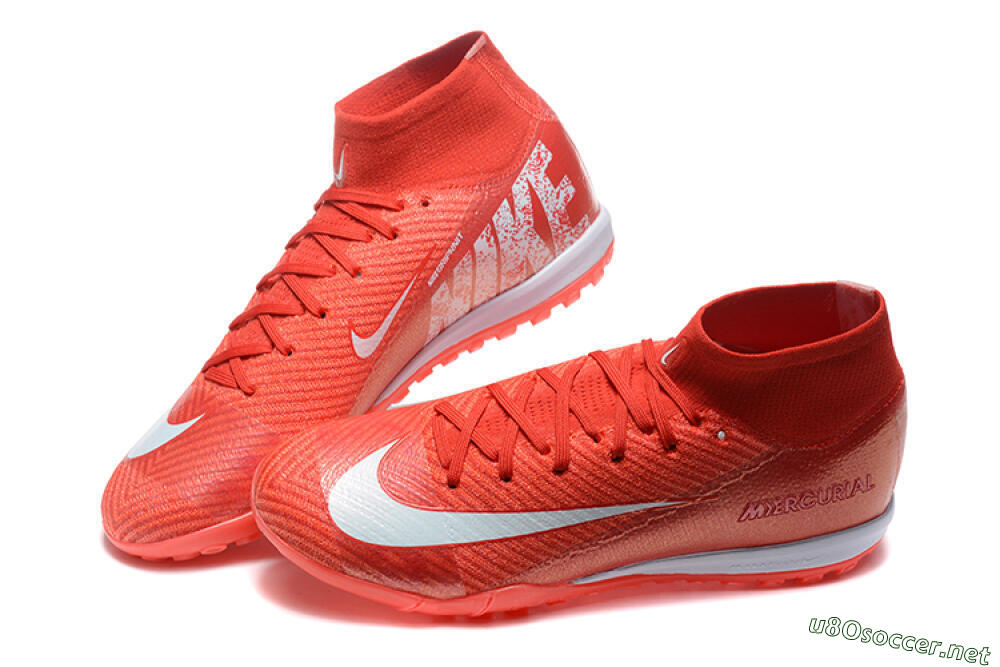 Men's Nike Air Zoom Mercurial Superfly 10 Elite TF Football Shoes - Red/White 6