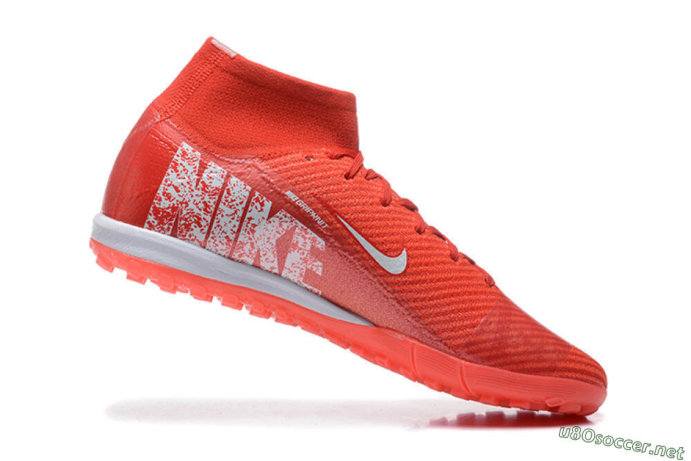 Men's Nike Air Zoom Mercurial Superfly 10 Elite TF Football Shoes - Red/White 7