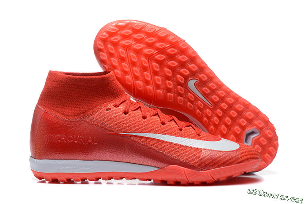 Men's Nike Air Zoom Mercurial Superfly 10 Elite TF Football Shoes - Red/White 2