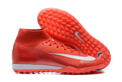 Men's Nike Air Zoom Mercurial Superfly 10 Elite TF Football Shoes - Red/White