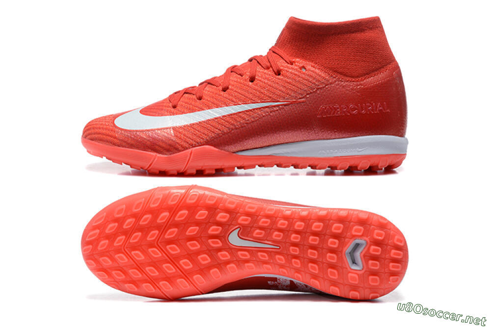Men's Nike Air Zoom Mercurial Superfly 10 Elite TF Football Shoes - Red/White 1