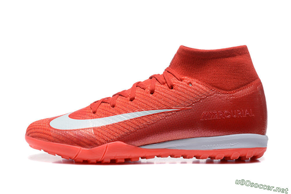 Men's Nike Air Zoom Mercurial Superfly 10 Elite TF Football Shoes - Red/White 0