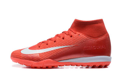 Men's Nike Air Zoom Mercurial Superfly 10 Elite TF Football Shoes - Red/White
