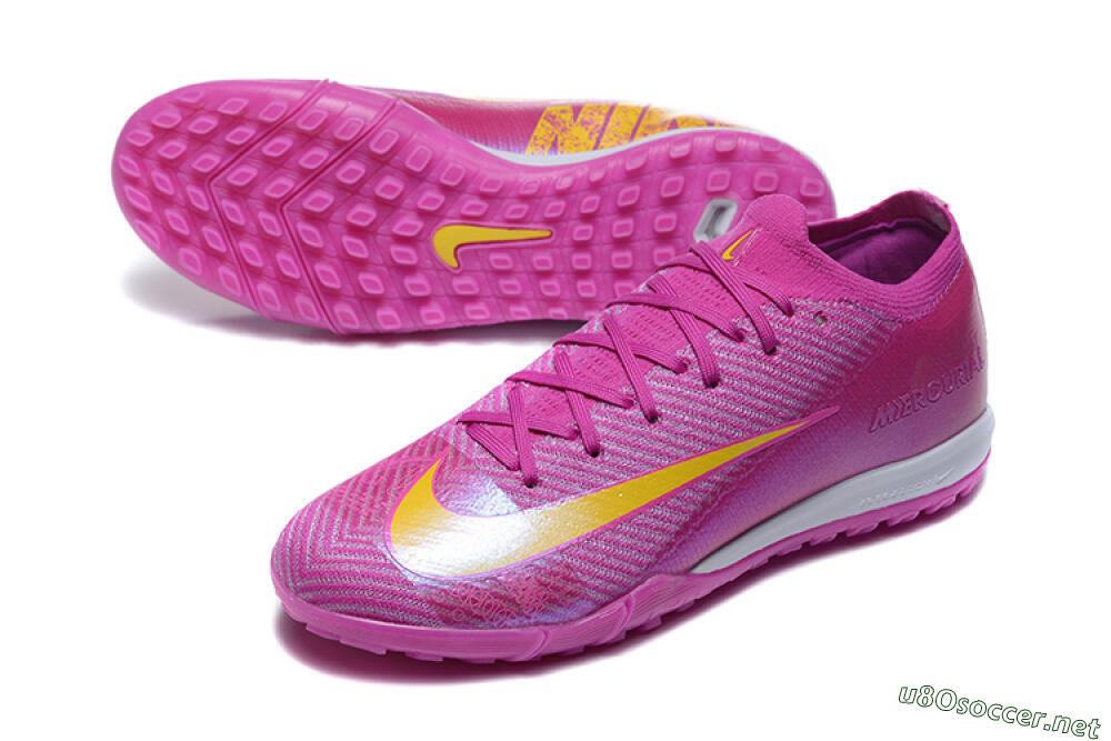 Men's Nike Air Zoom Mercurial Vapor 16 Elite TF Football Shoes - Pink/Yellow/White 3
