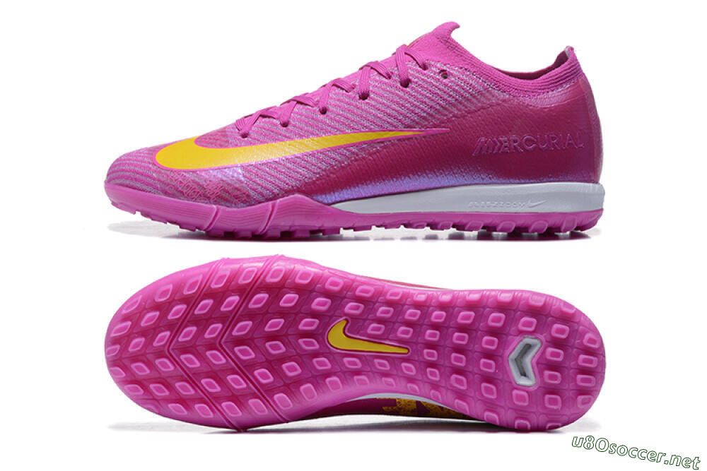 Men's Nike Air Zoom Mercurial Vapor 16 Elite TF Football Shoes - Pink/Yellow/White 1