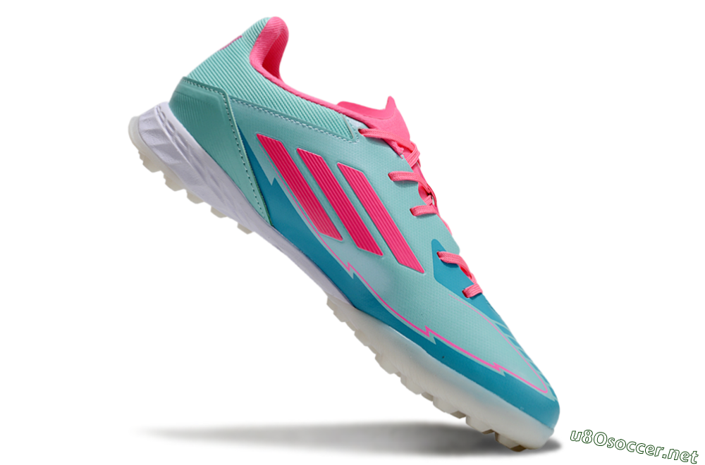 Men's Adidas F50 Pro TF Football Shoes - Jade/Pink/White 4