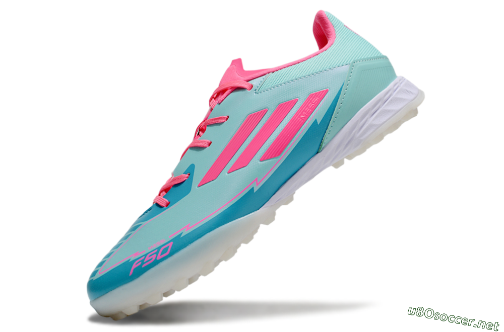 Men's Adidas F50 Pro TF Football Shoes - Jade/Pink/White 5