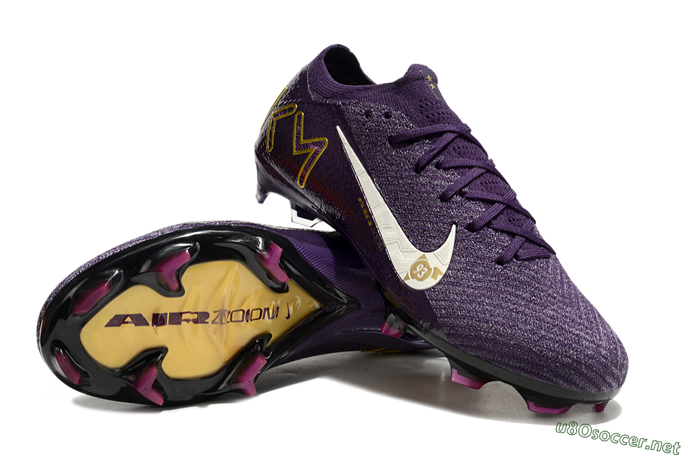 Men's Nike Air Zoom Mercurial Vapor 16 Elite FG Football Boots - Purple/White/Gold 3