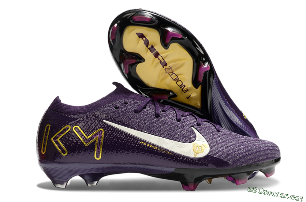 Men's Nike Air Zoom Mercurial Vapor 16 Elite FG Football Boots - Purple/White/Gold 2