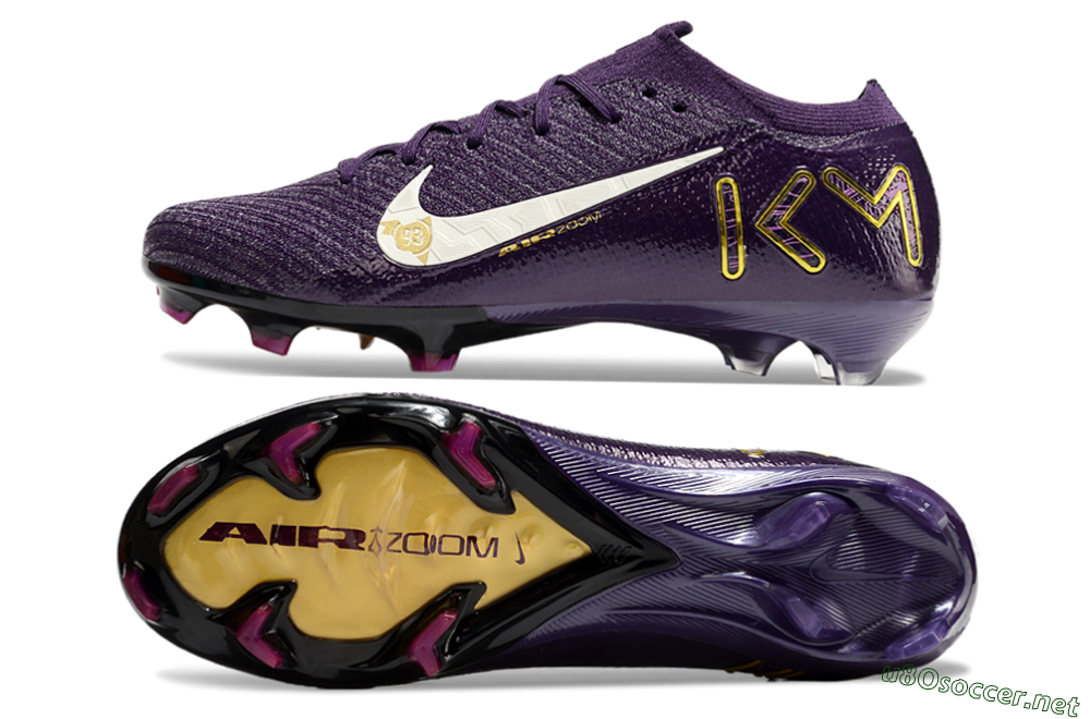 Men's Nike Air Zoom Mercurial Vapor 16 Elite FG Football Boots - Purple/White/Gold 1