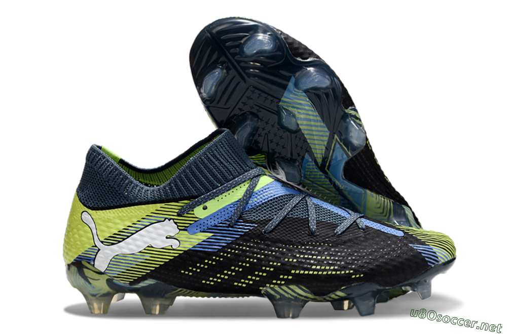 Men's Puma Future Ultimate FG Football Boots - Black/Yellow/Blue 2