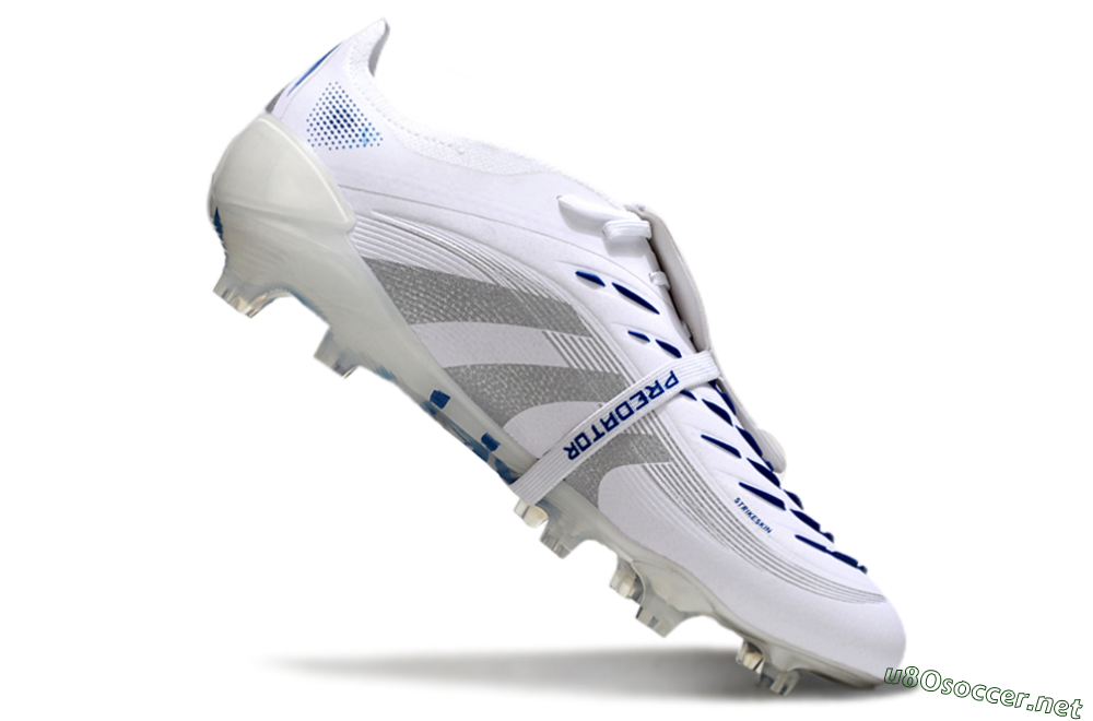 Unisex Adidas Predator Elite 25 Foldover Tongue FG Football Boots - White/Blue/Silver 4
