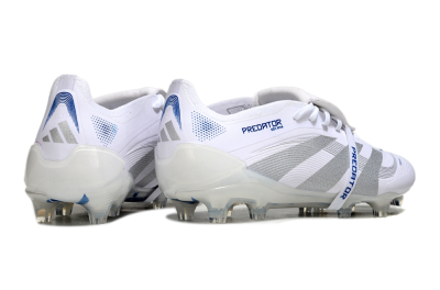 Unisex Adidas Predator Elite 25 Foldover Tongue FG Football Boots - White/Blue/Silver