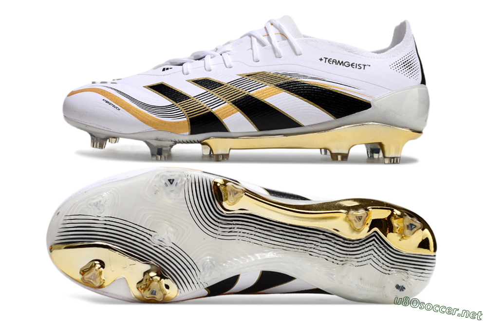 Unisex Adidas Predator Elite 25 FG Football Boots - White/Black/Gold 1