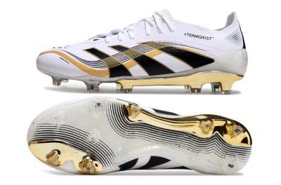 Unisex Adidas Predator Elite 25 FG Football Boots - White/Black/Gold