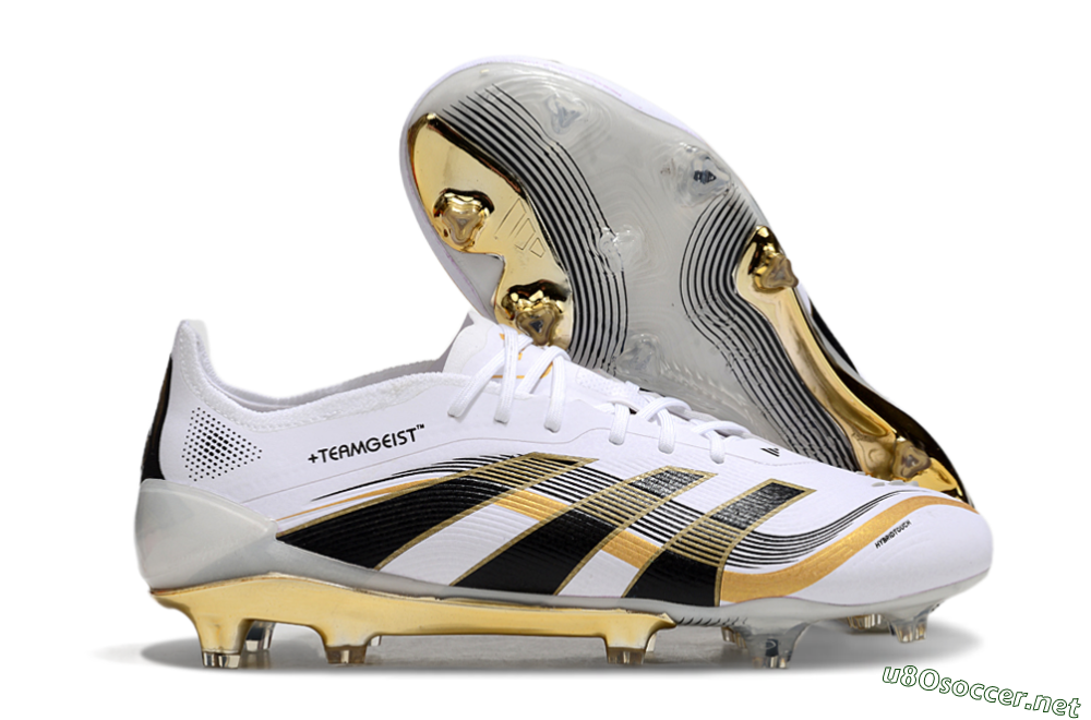 Unisex Adidas Predator Elite 25 FG Football Boots - White/Black/Gold 2