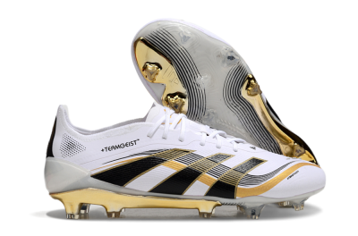 Unisex Adidas Predator Elite 25 FG Football Boots - White/Black/Gold
