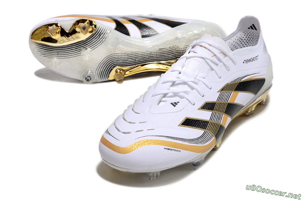 Unisex Adidas Predator Elite 25 FG Football Boots - White/Black/Gold 3