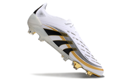 Unisex Adidas Predator Elite 25 FG Football Boots - White/Black/Gold