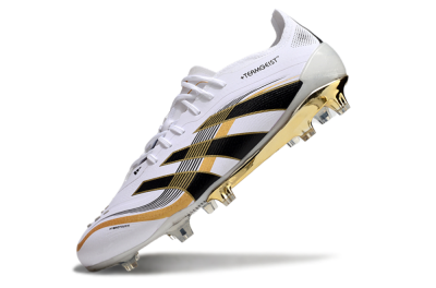 Unisex Adidas Predator Elite 25 FG Football Boots - White/Black/Gold