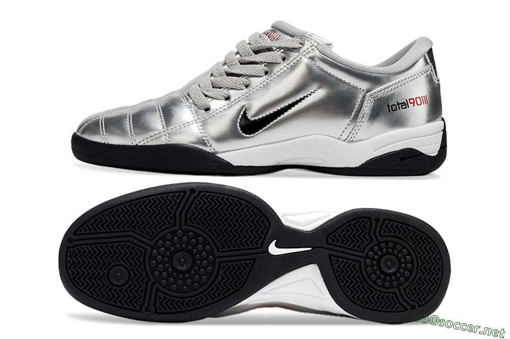 Men's Nike Total 90 II IC Football Shoes - Silver/Black/White 1