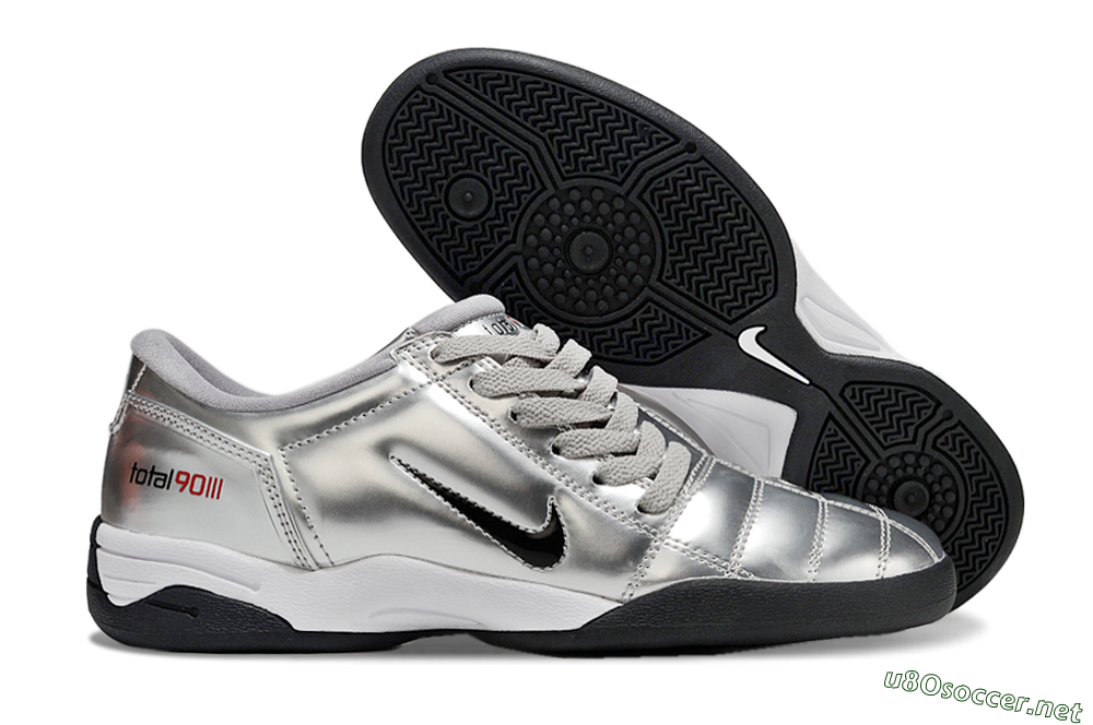 Men's Nike Total 90 II IC Football Shoes - Silver/Black/White 2