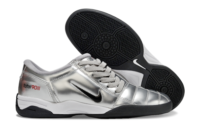 Men's Nike Total 90 II IC Football Shoes - Silver/Black/White