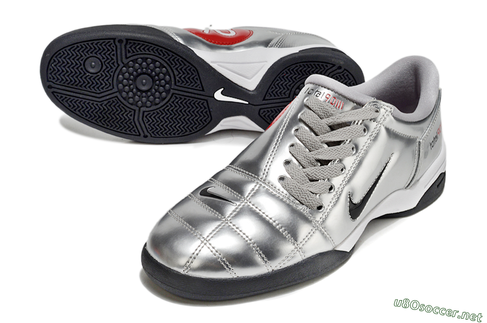 Men's Nike Total 90 II IC Football Shoes - Silver/Black/White 3