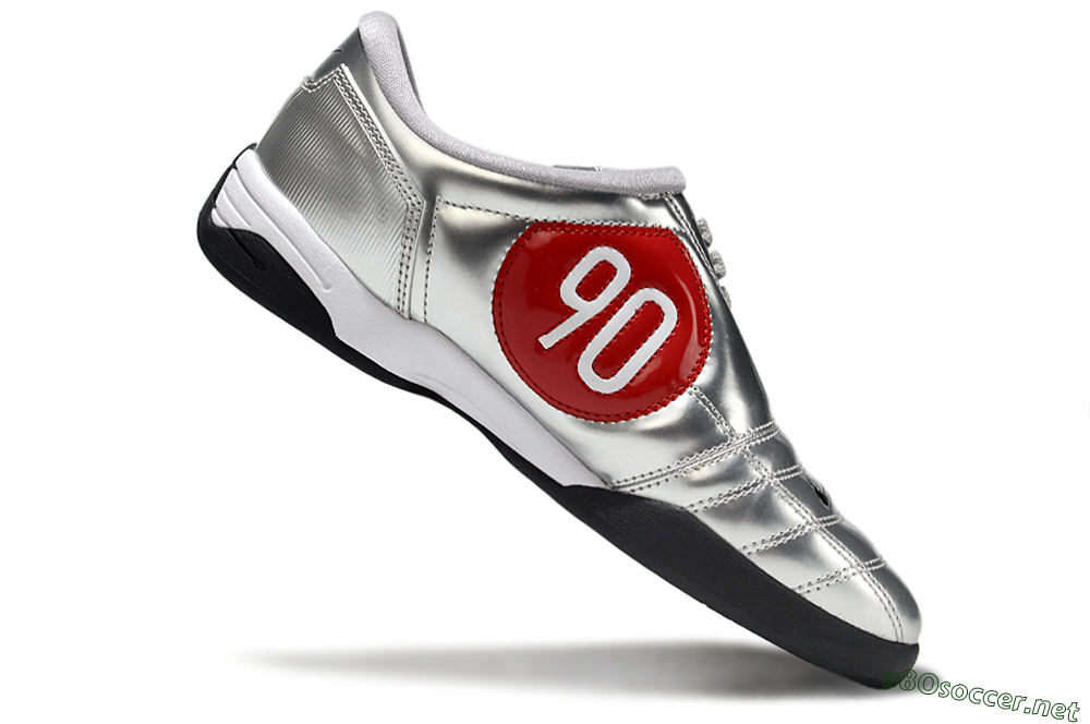 Men's Nike Total 90 II IC Football Shoes - Silver/Black/White 4