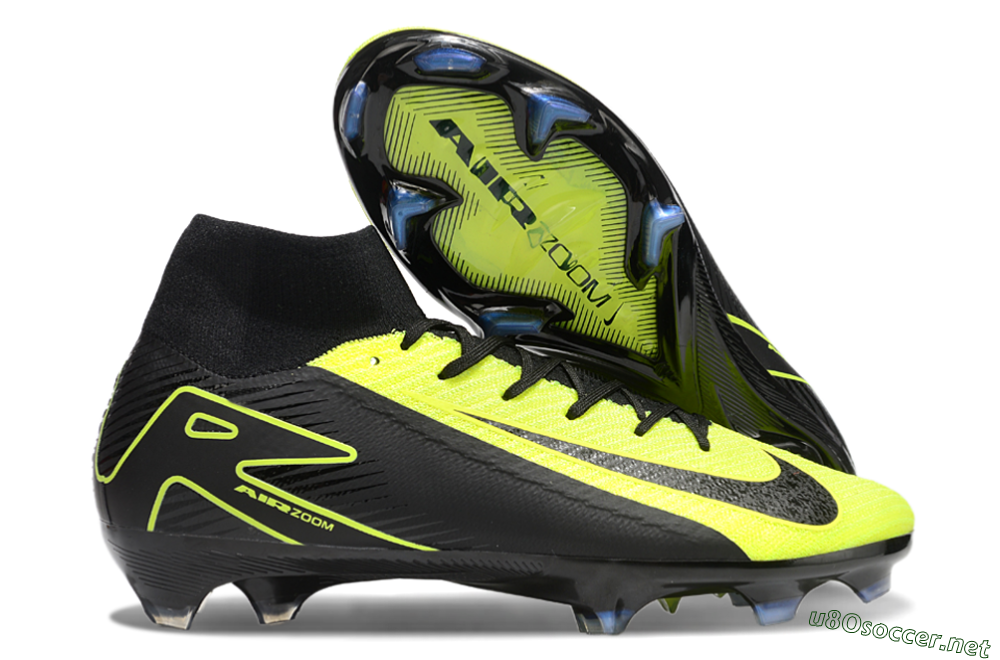 Unisex Nike Air Zoom Mercurial Superfly 10 Elite FG Football Boots - Black/Yellow 2