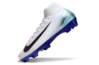 Unisex Nike Air Zoom Mercurial Superfly 10 Elite FG Football Boots - White/Purple/Blue