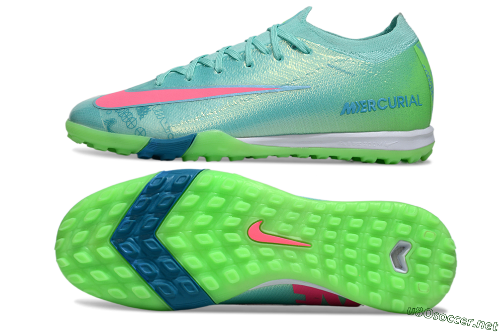 Men's Nike Air Zoom Mercurial Vapor 16 Elite TF Football Shoes - Jade/Pink/White 1