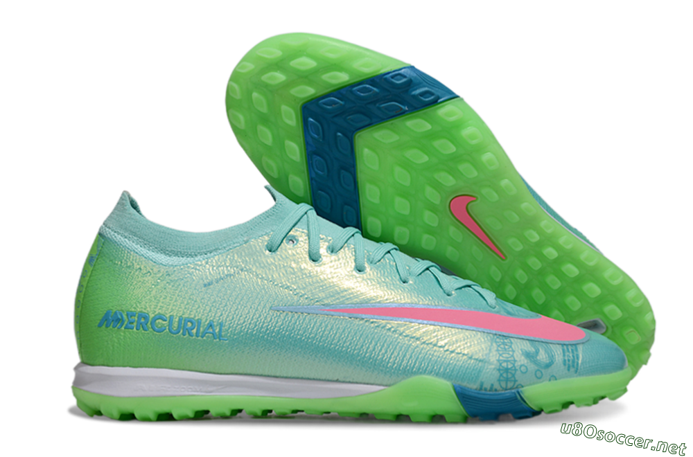 Men's Nike Air Zoom Mercurial Vapor 16 Elite TF Football Shoes - Jade/Pink/White 2